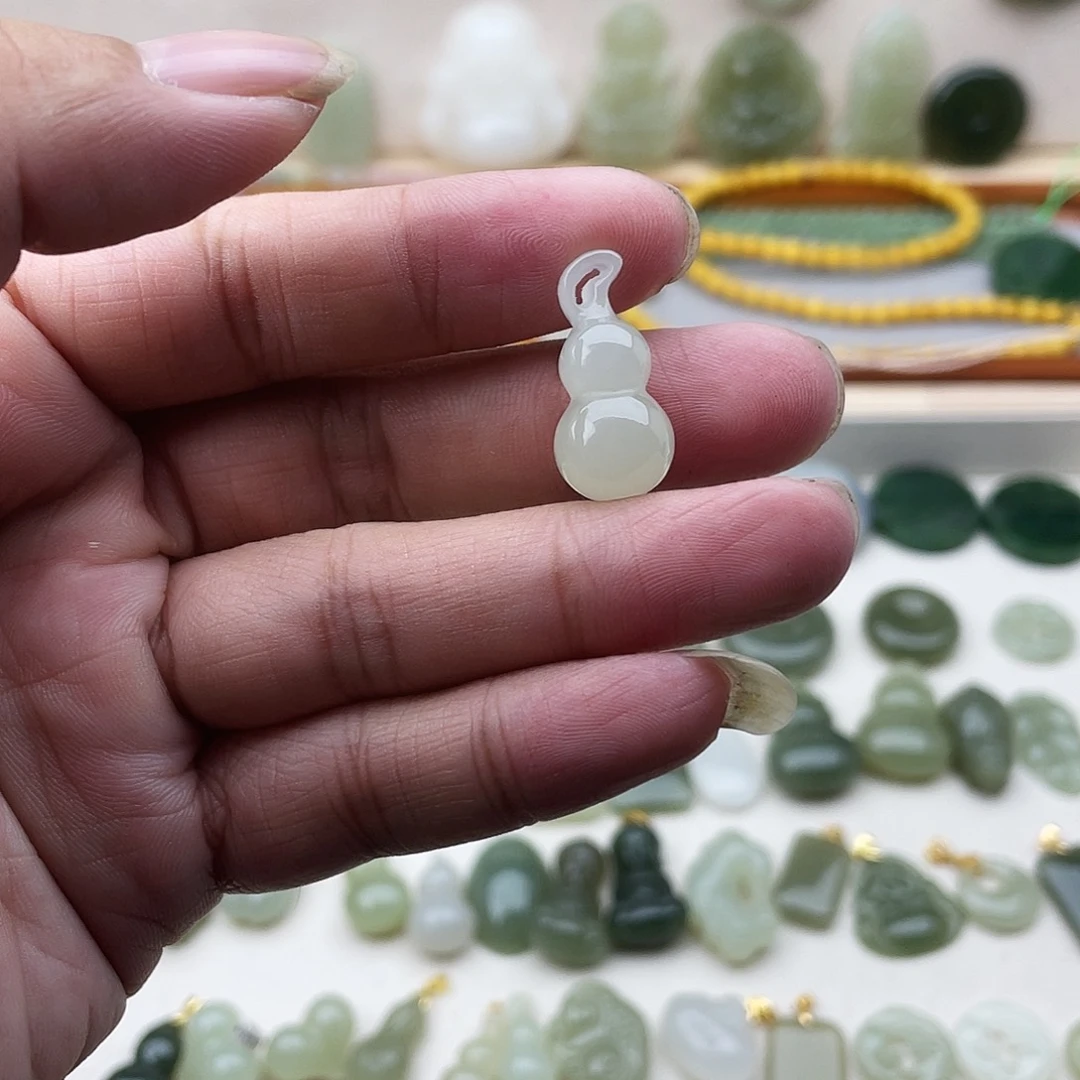 和田玉银S925镶嵌吊坠(不含链)