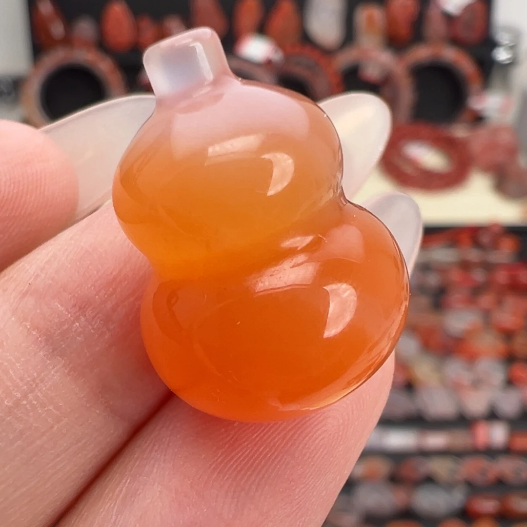 南红玛瑙未镶嵌颈饰冰橘溏心葫芦