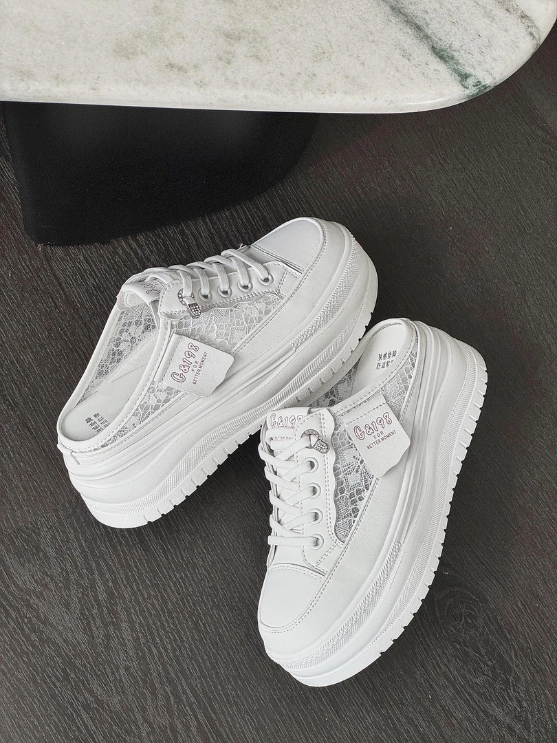 戈美其商场款2025年厚底夏季后空增高鞋蕾丝时尚薄款15202828