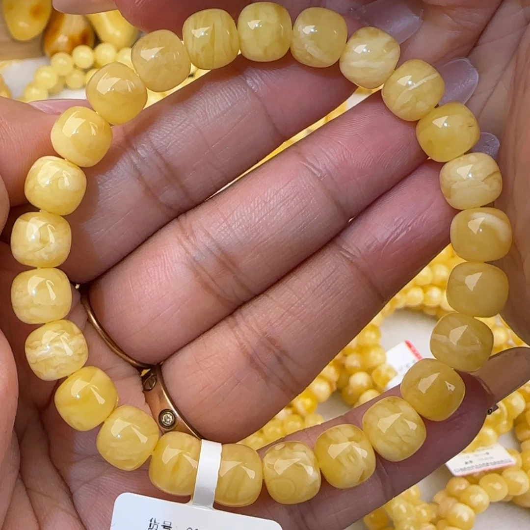 蜜蜡未镶嵌手串虎皮妖花老型手串