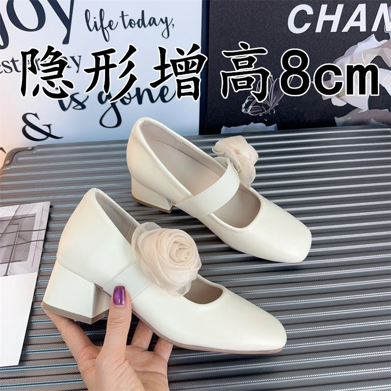 法式粗跟浅口单鞋女2025新款夏季芭蕾风玛丽珍鞋温柔配裙子晚晚鞋