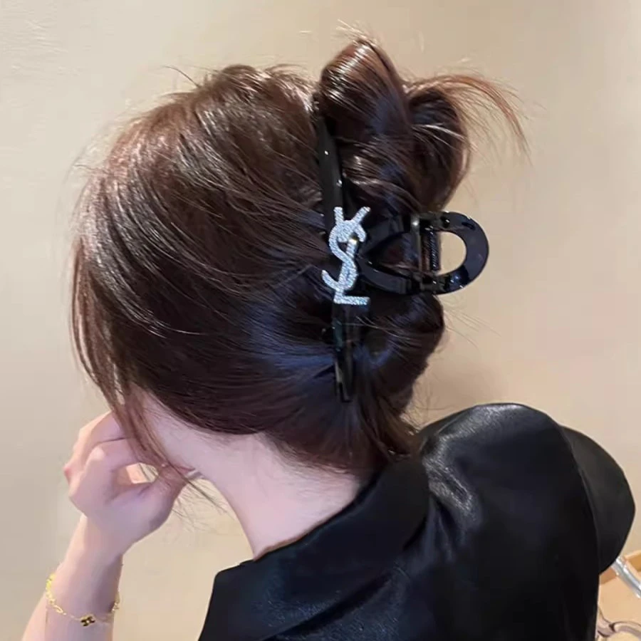 韩式水钻发夹大号夹子饰抓夹女发量多鲨鱼夹2025新款高级感发饰