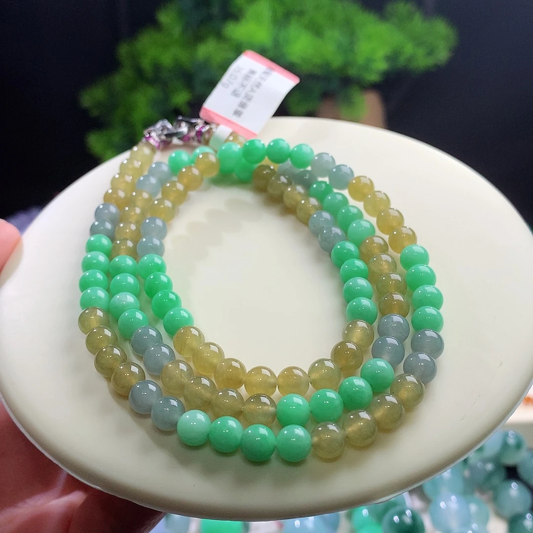 项链未镶嵌翡翠莫兰迪多彩项链 卡5.7mm沉稳又不压抑！