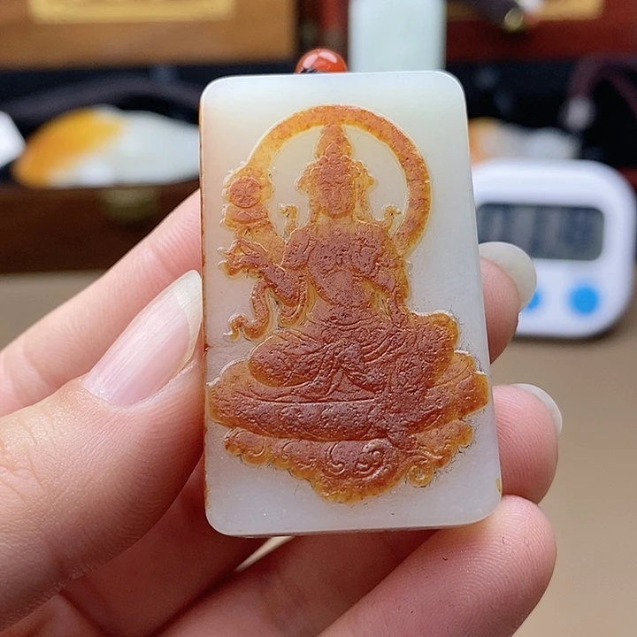 和田玉挂件未镶嵌柠*茶F