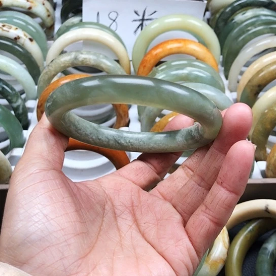 蛇纹石玉手镯未镶嵌用****6