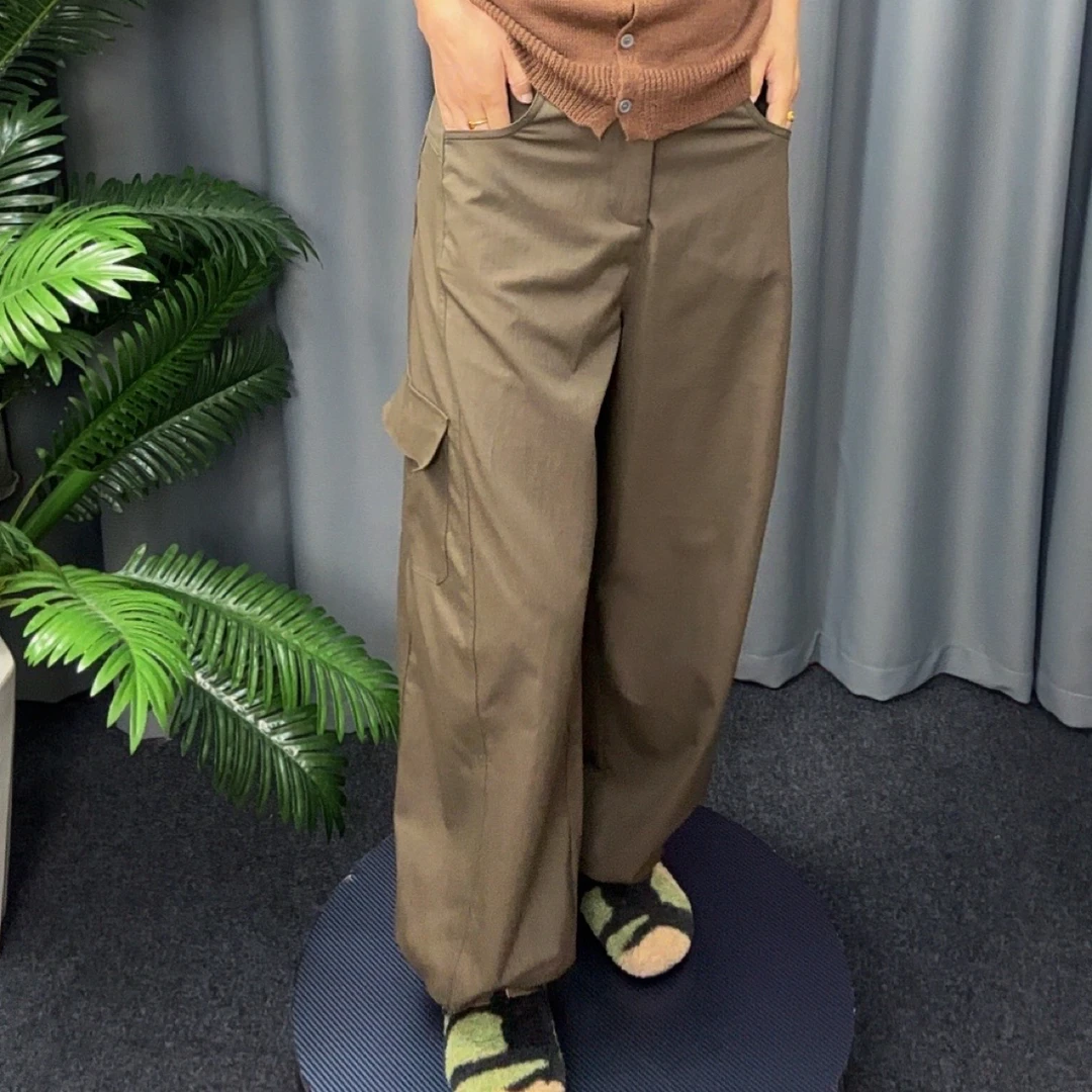 美式复古高腰宽松百搭显瘦秋季新款女式工装裤