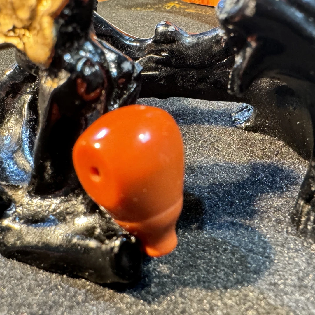 四九城收藏南红柿子黄一体料三通万能配饰男女同款