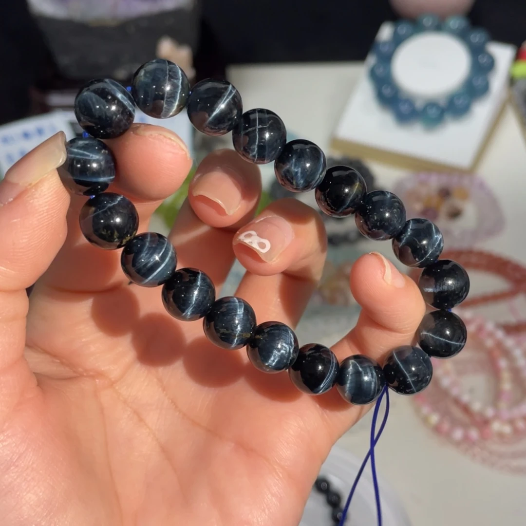 未镶嵌手链水晶闪电蓝虎眼10mm