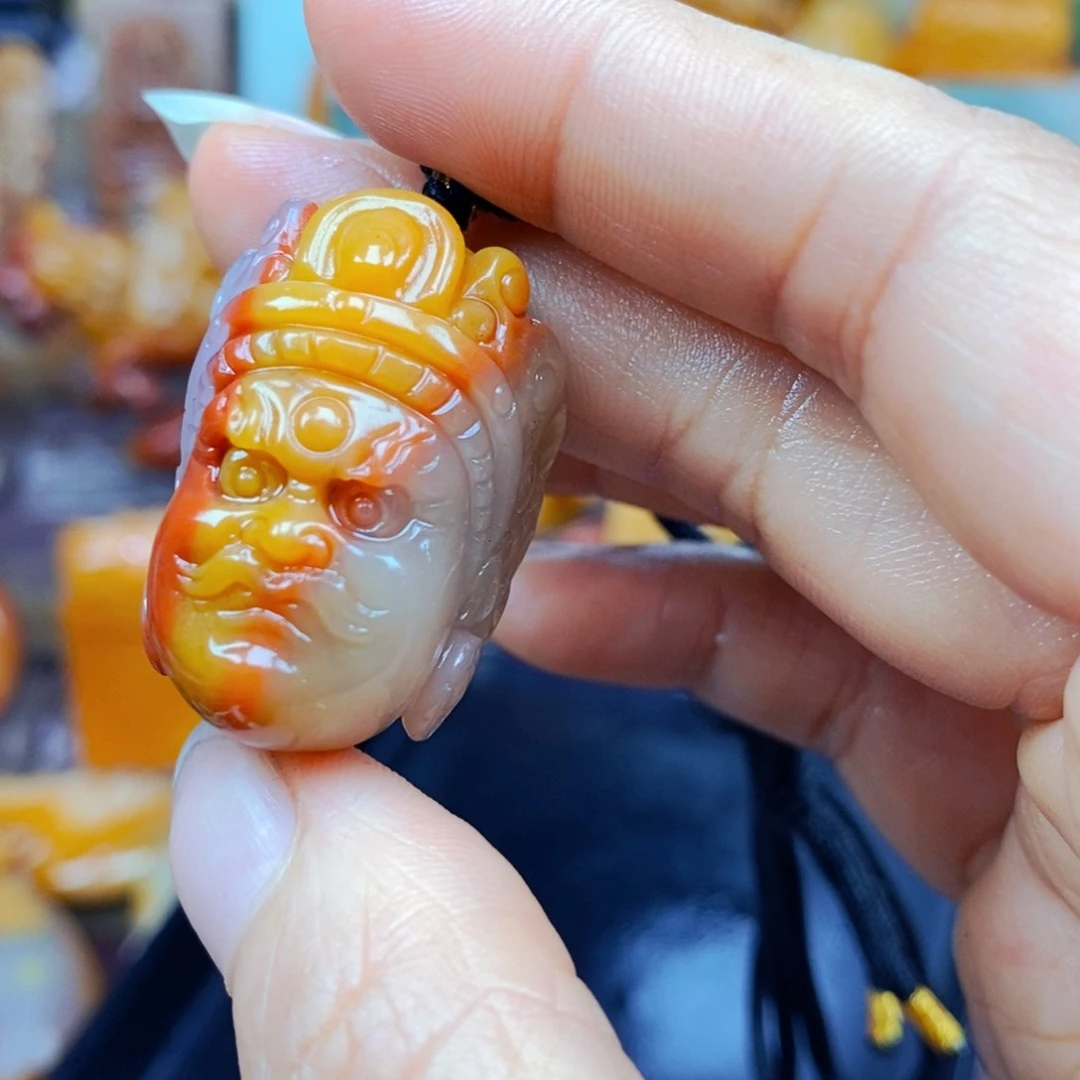 石英质玉（黄龙玉）未镶嵌吊坠(不含链)