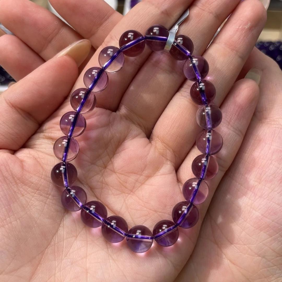 紫晶手链未镶嵌A****a巴西紫水晶9m