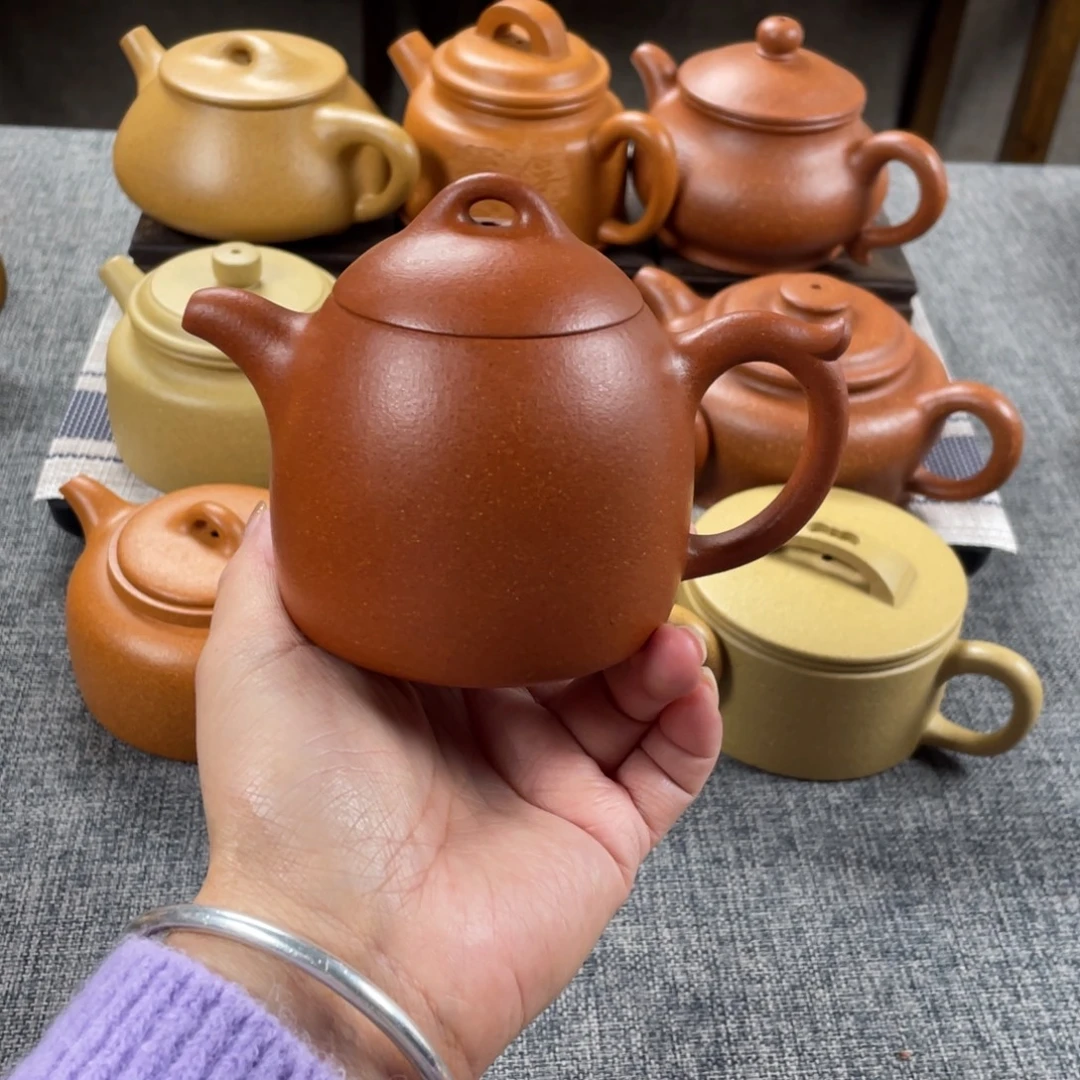 紫砂茶壶红降坡秦全全手40目210纯红