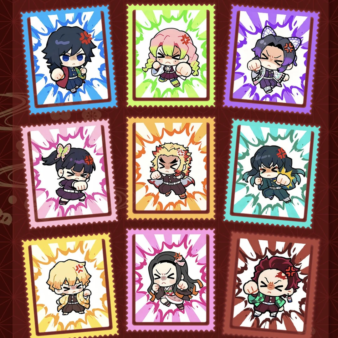 【大胃王转盘】鬼灭之刃 金属邮票盲盒书签动漫谷子二创周边