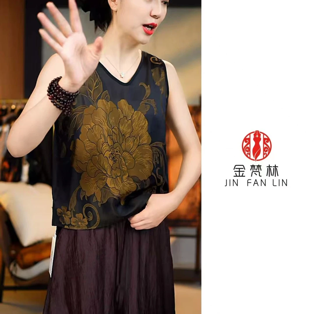 【青柳朱红】双面穿新中式国风背心设计款中年妈妈装0717