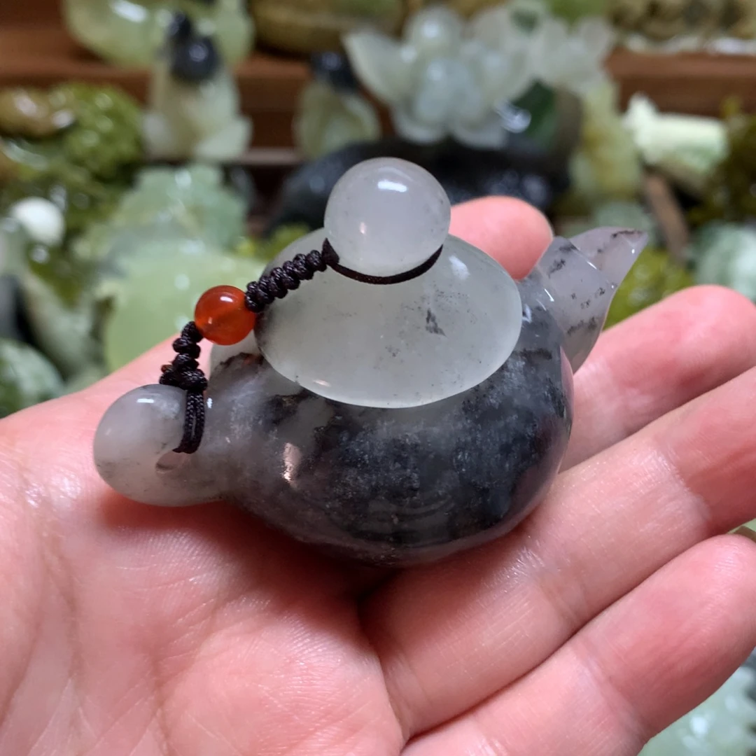 岫玉未镶嵌手把手把