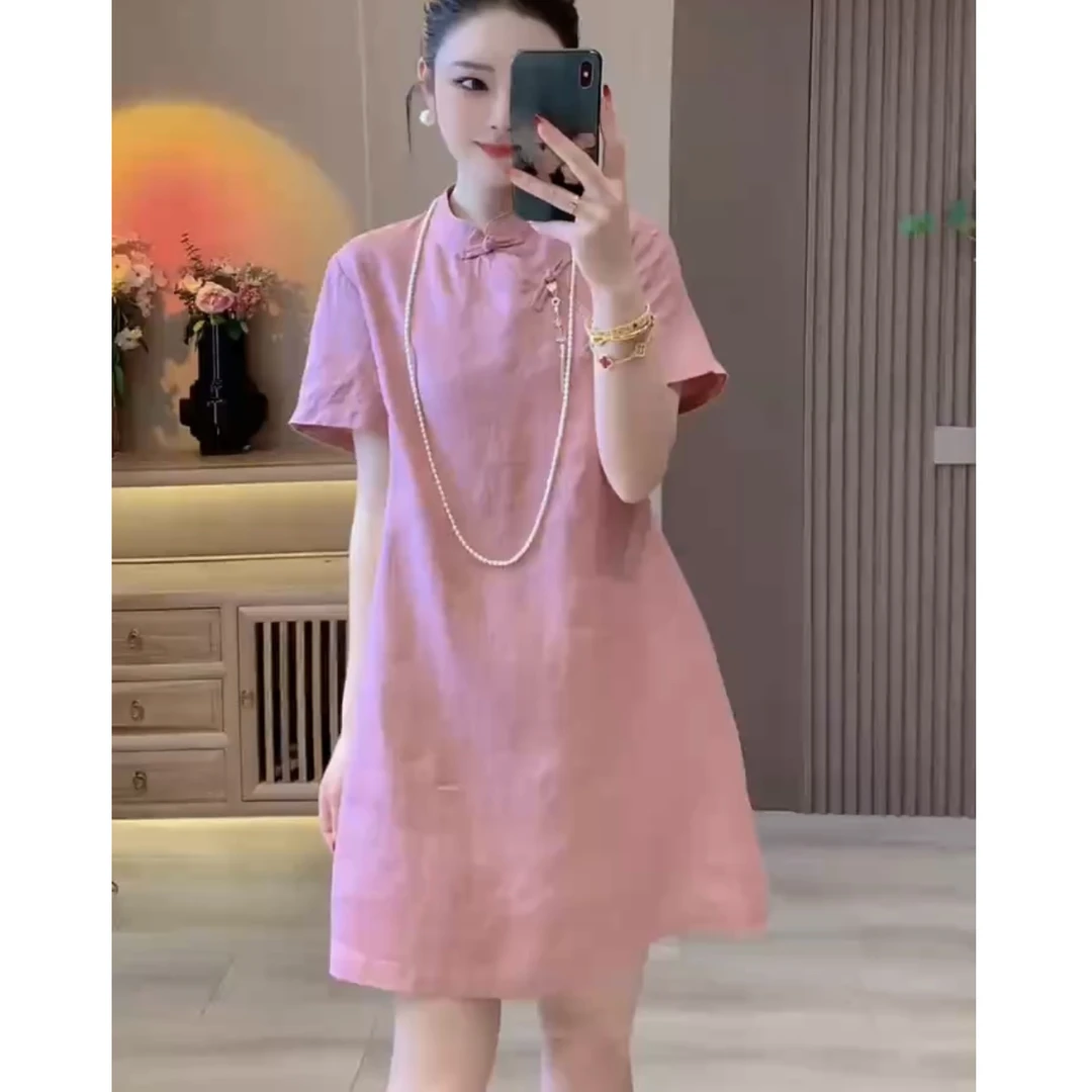 夏季新款复古改良版旗袍连衣裙