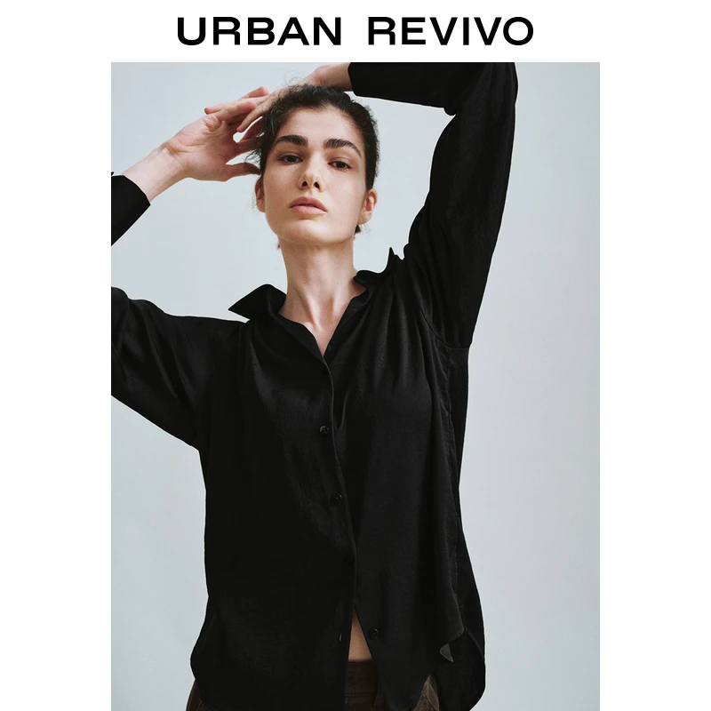 UR2025夏季新款女装简约Cleanfit高知气质通勤开襟衬衫UWM250062