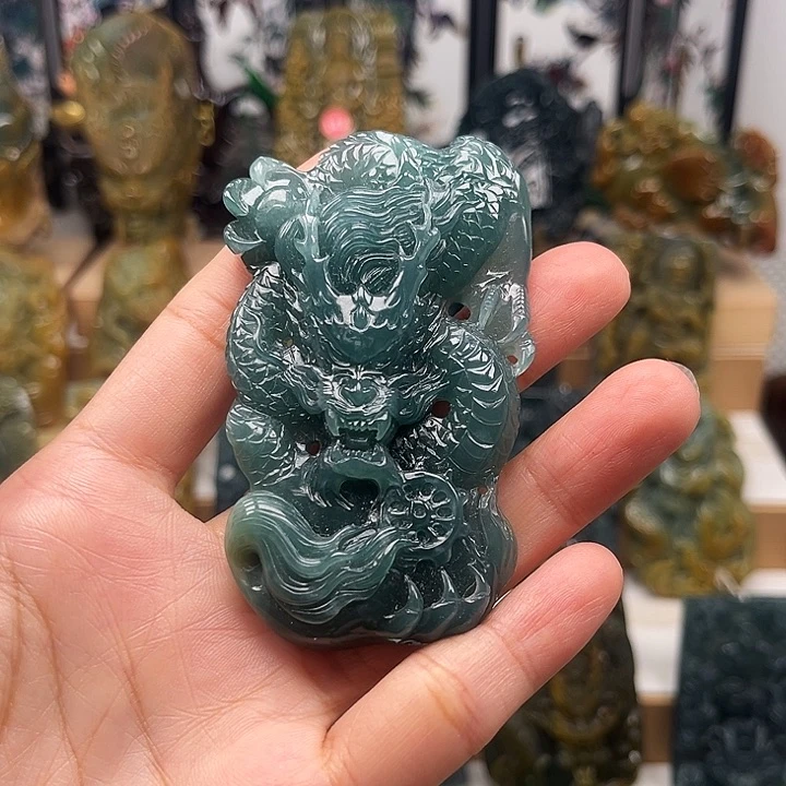 翡翠未镶嵌颈饰天然翡翠a货龙