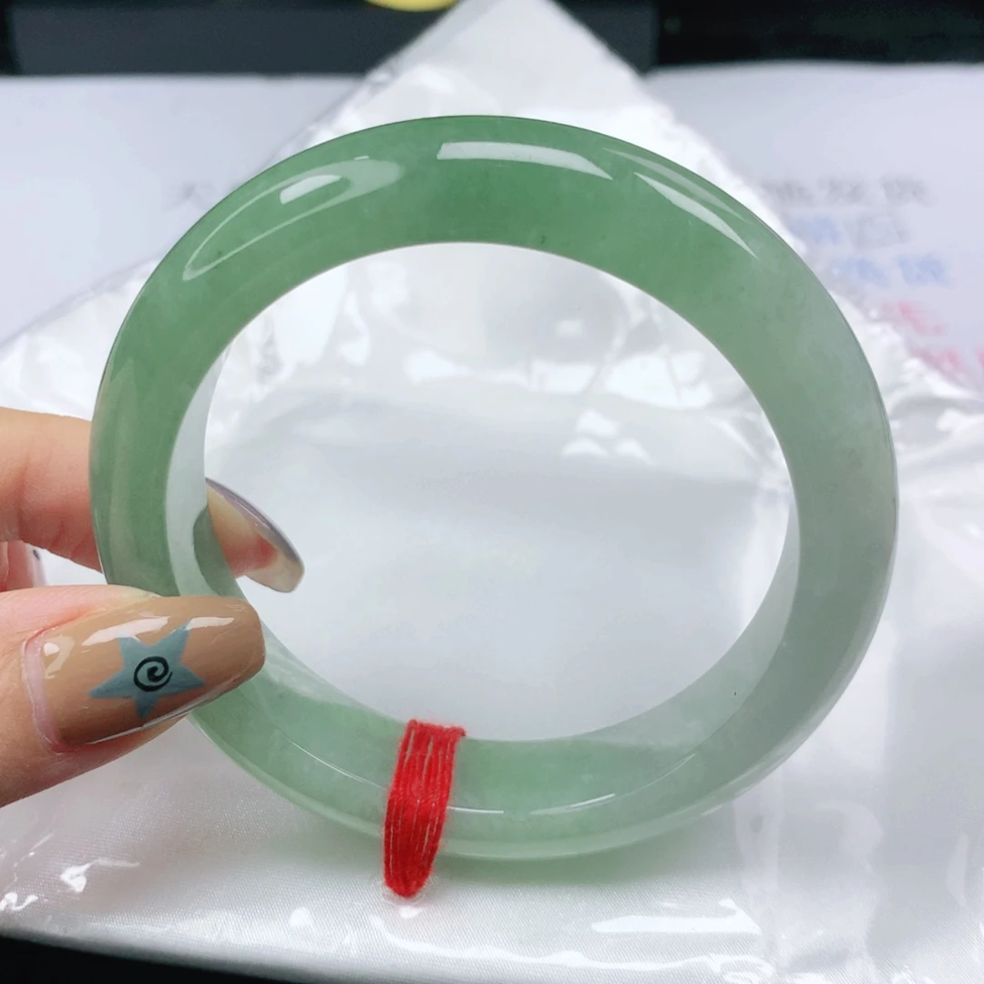 翡翠未镶嵌手镯翡翠56.2半山水正圈