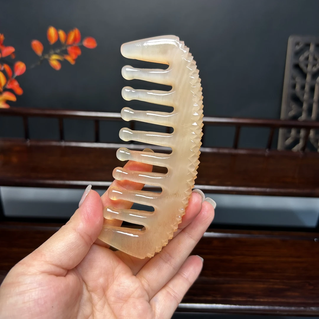 高贵羊头疗梳水滴齿头宽齿精品手柄精雕钻背包包梳送礼家用母亲节