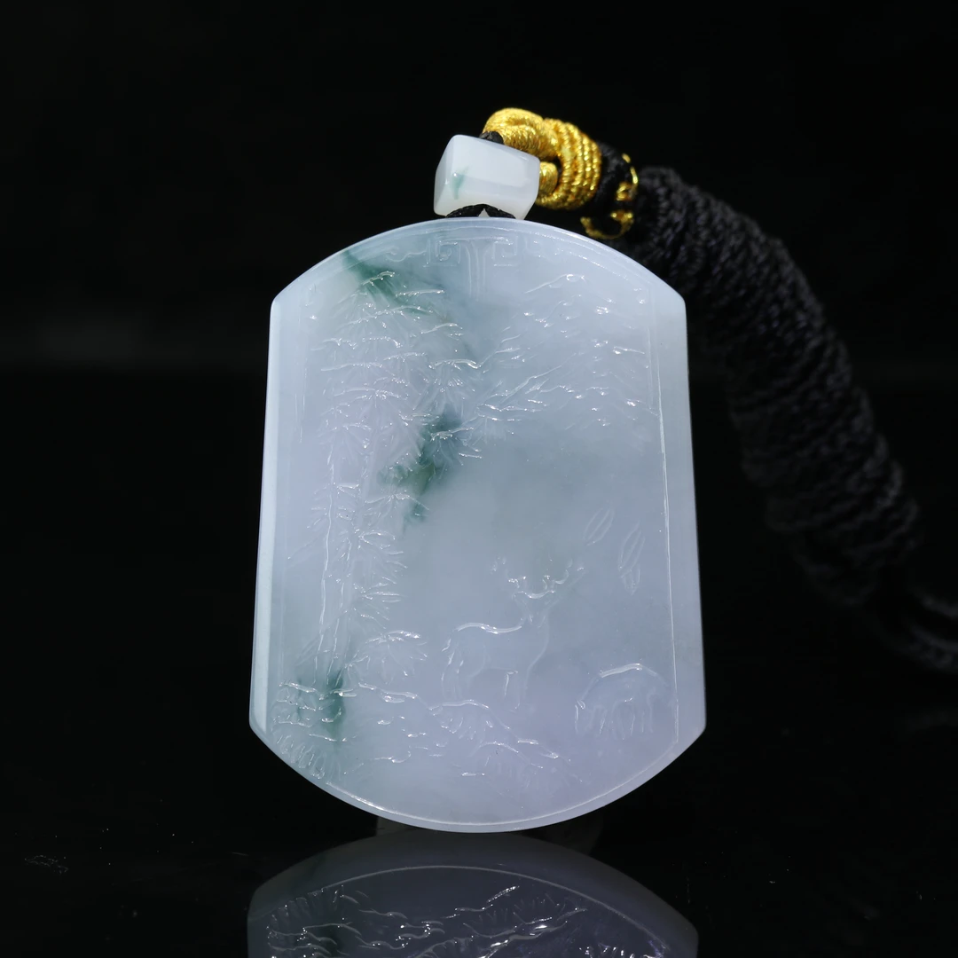 FC45天然缅甸A货冰飘花一鹿有你/000253/保利厦门拍卖