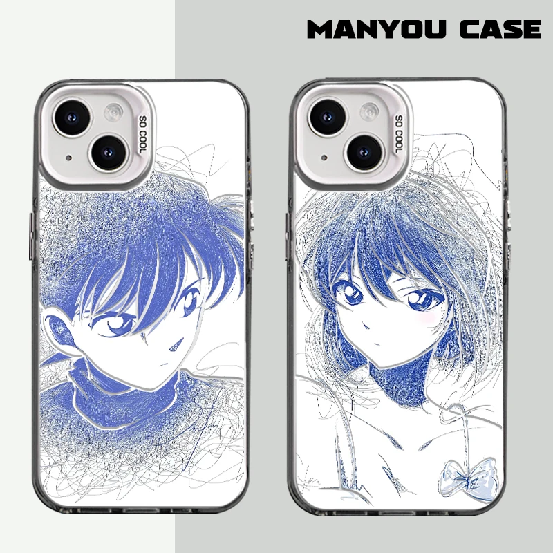 线稿柯南灰原哀适用动漫苹果16华为一加oppo小米手机防摔壳Paoive