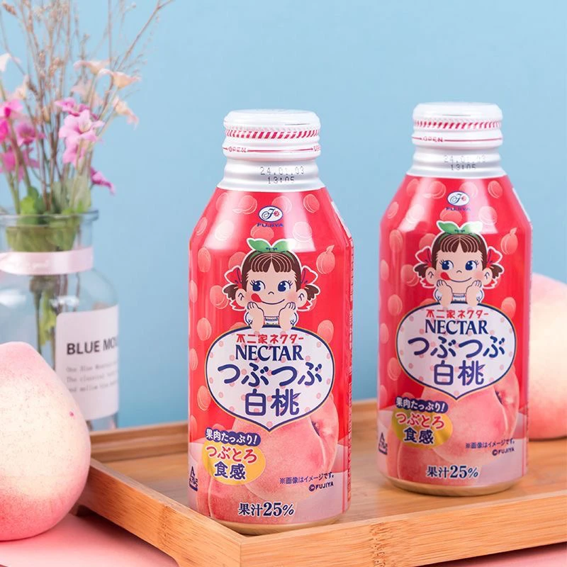 日本进口不二家白桃汁380g水蜜桃25%果肉果汁饮料