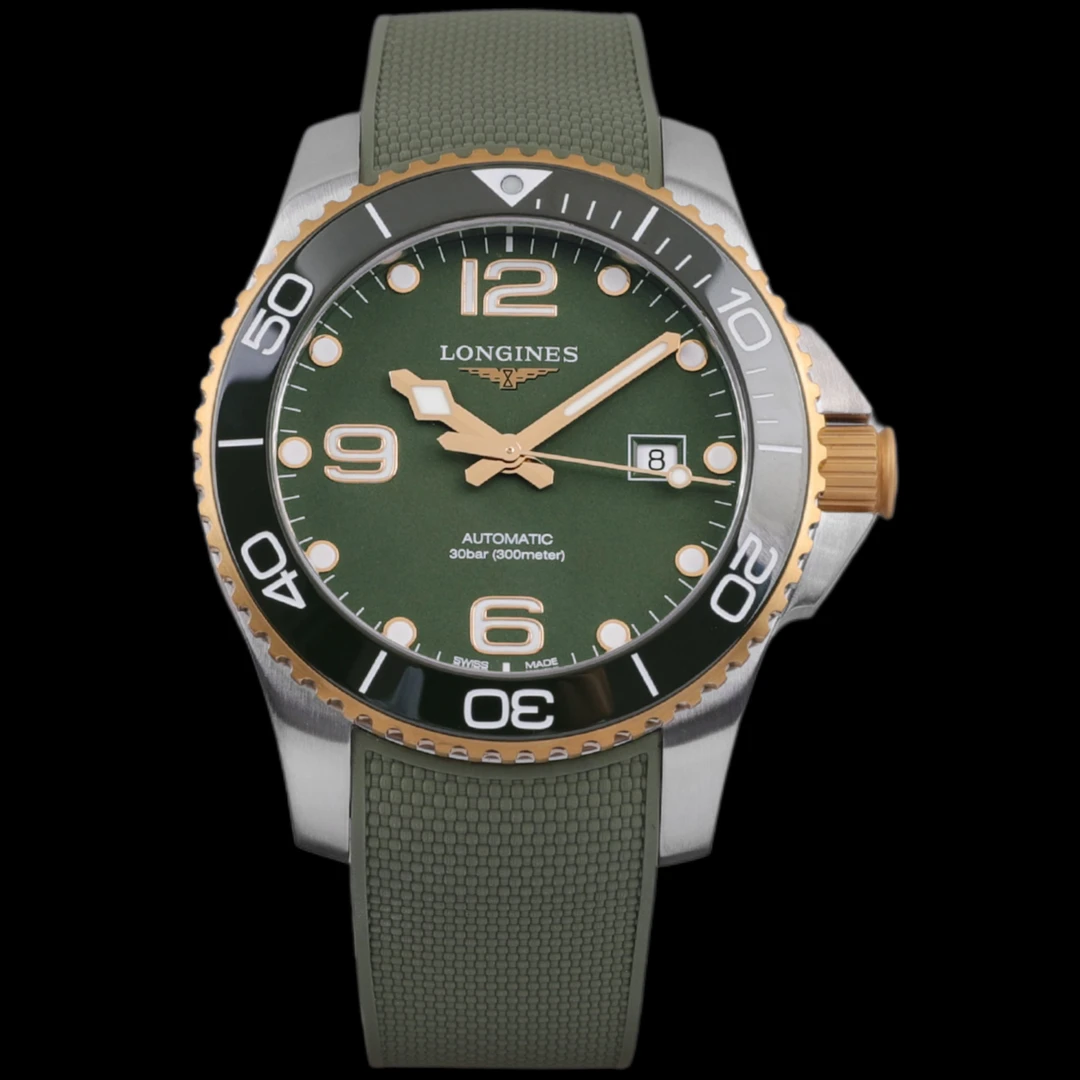 99新 Longines/浪琴 大牛/25未使用全/康卡斯间金/陶瓷/