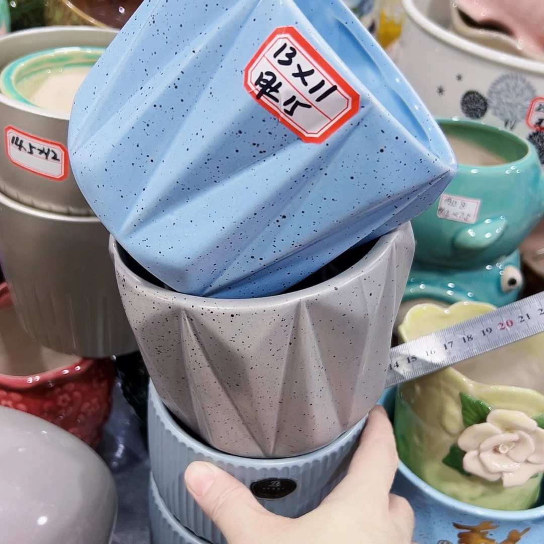 外贸尾单陶瓷花盆凑单10米包邮