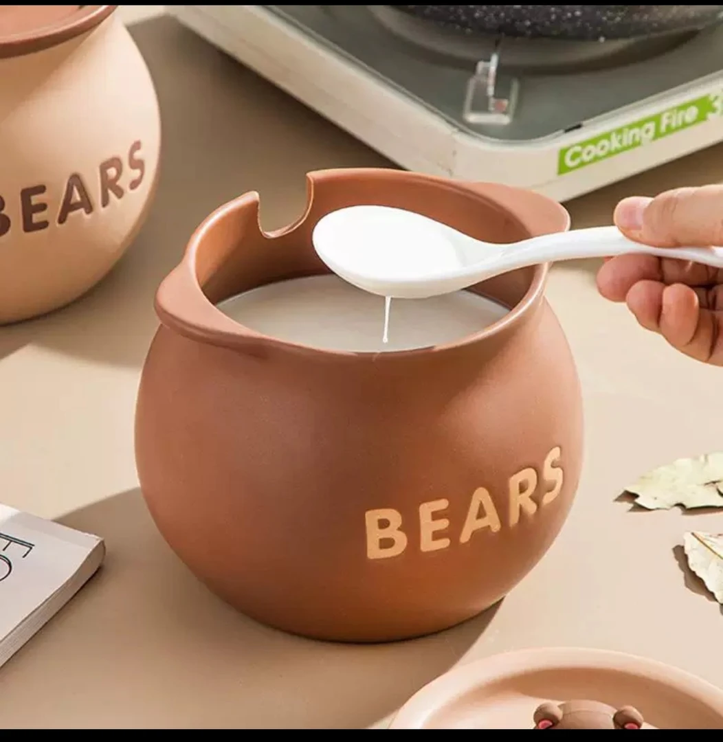 高高温双陶陶瓷羊油罐家用带盖带滤网荬荬油调调味油专用送勺子