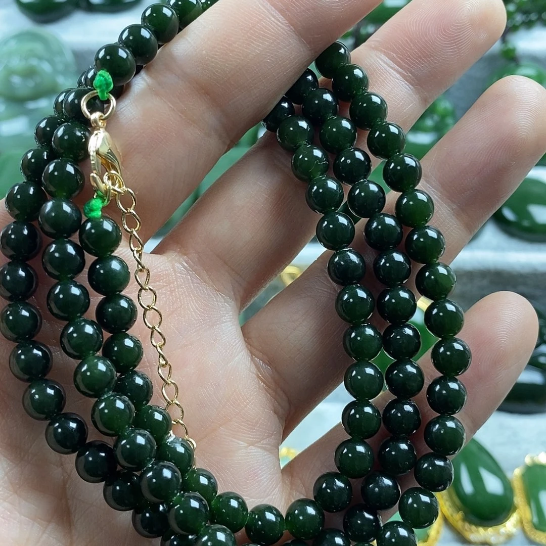 和田玉（碧玉）未镶嵌颈饰6mm