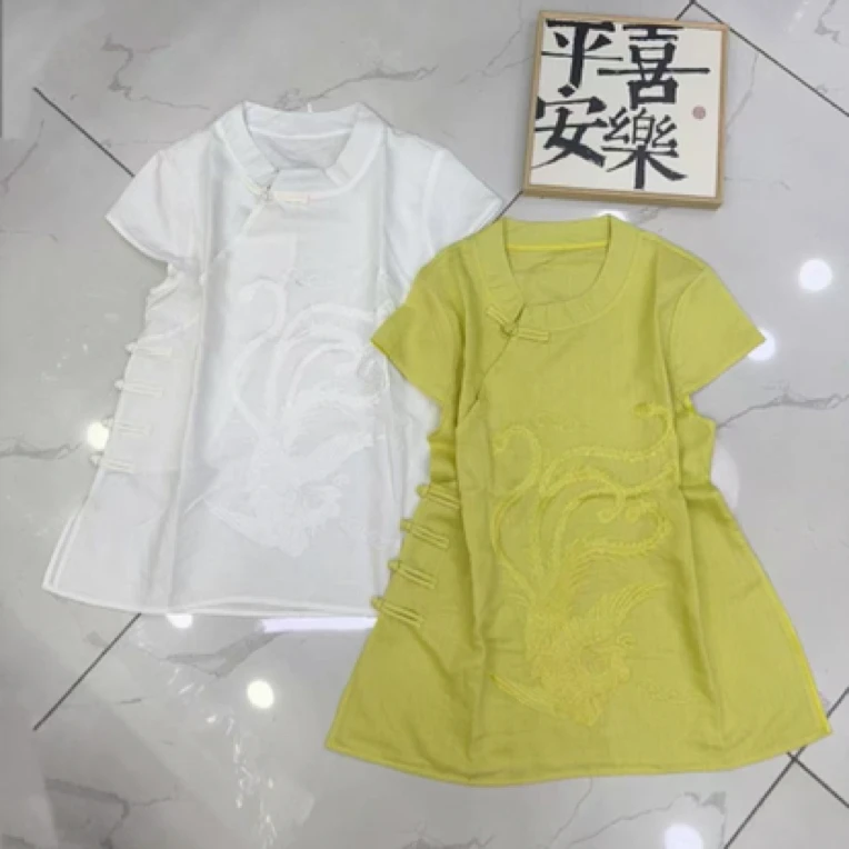 深圳89587新中式凤凰重工刺绣改良旗袍衫国风大衫上衣