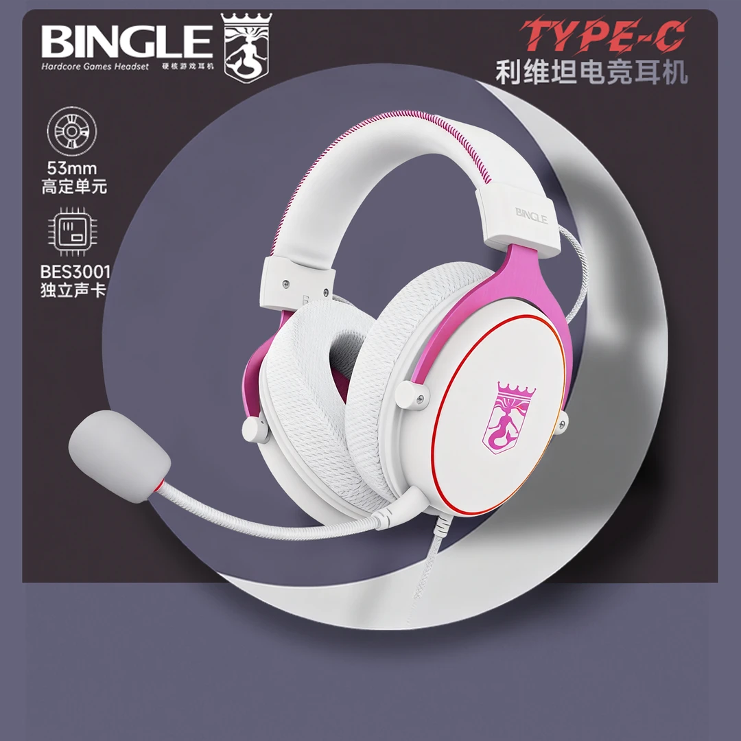 宾果 利维坦头戴式游戏耳机Type-C手机平板头戴式耳机听声辨位