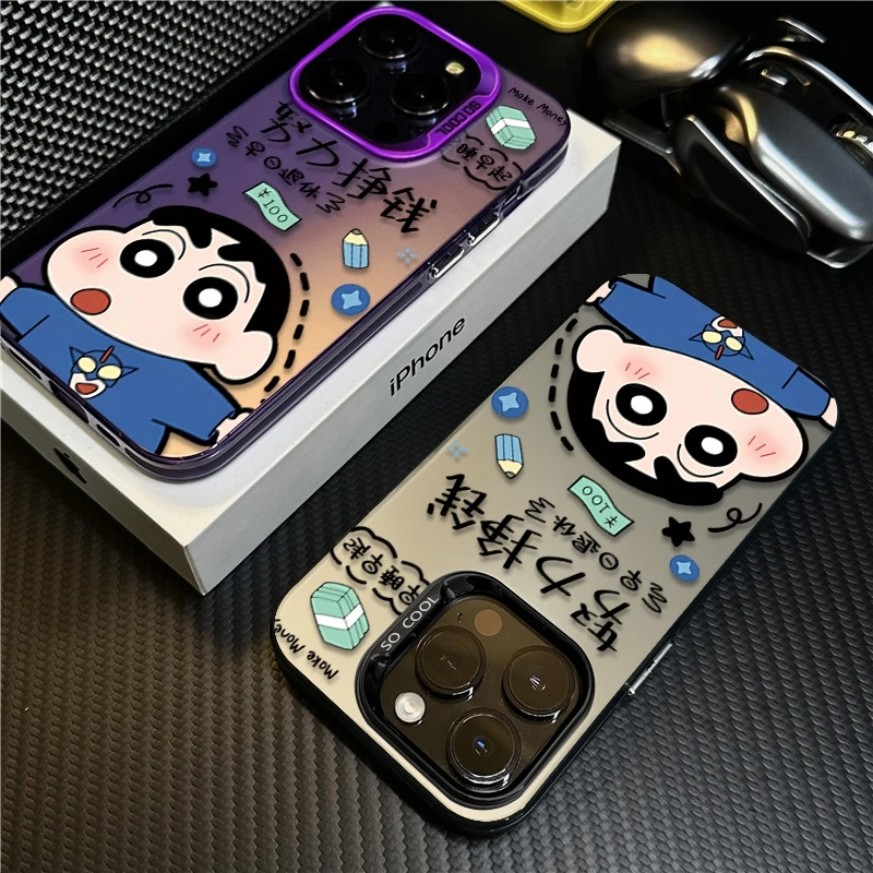 挣钱小新适用苹果16promax手机壳iPhone15创意14保护套17新款卡通