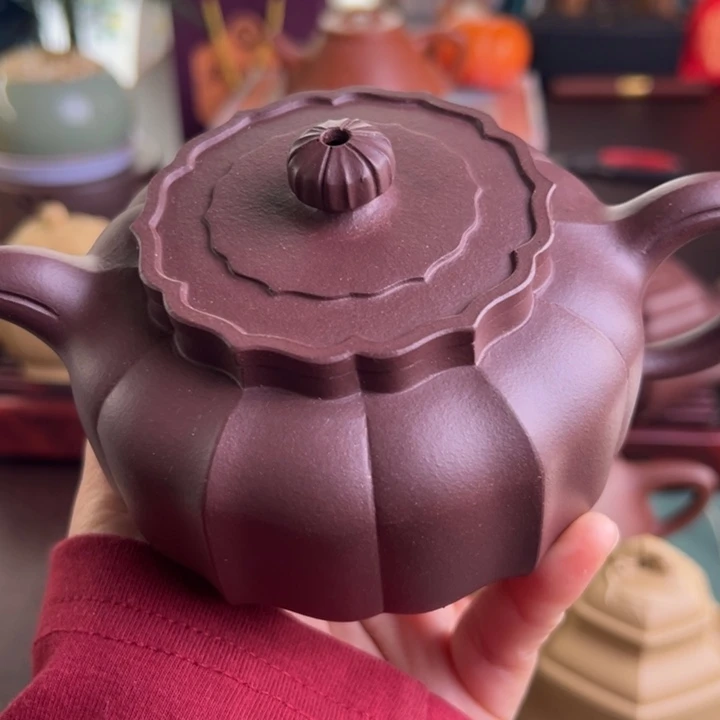 @****茶壶紫砂紫泥宝凌微瑕