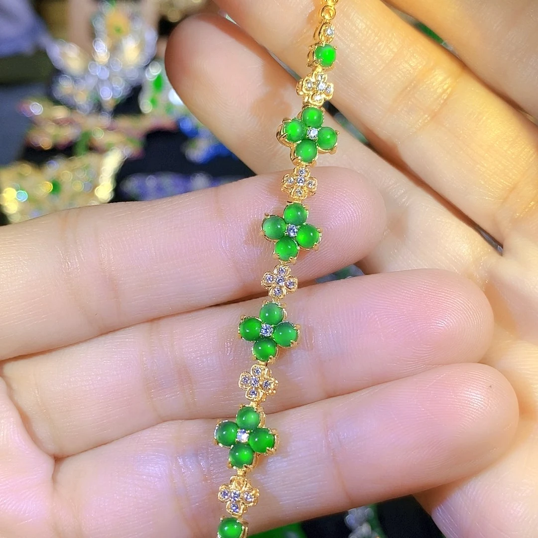 颈饰银S925镶嵌翡翠