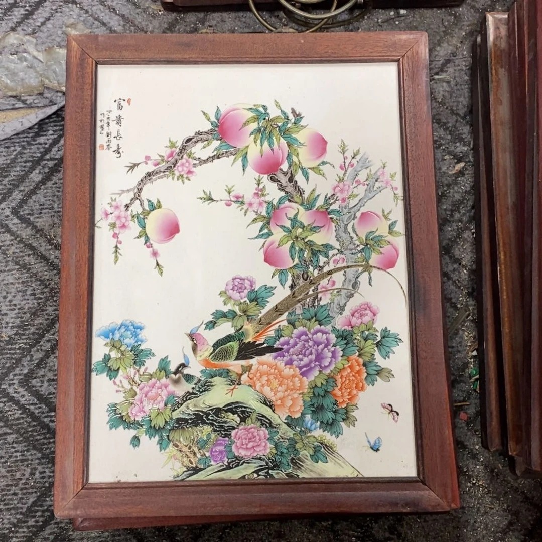 瓷片37*28 景德镇瓷板画柴窑烧制