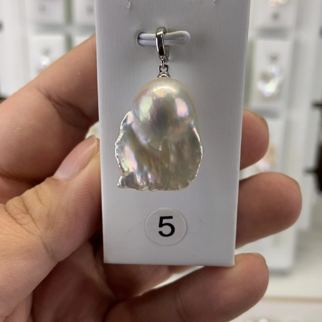 吊坠(不含链)银S925镶嵌淡水珍珠