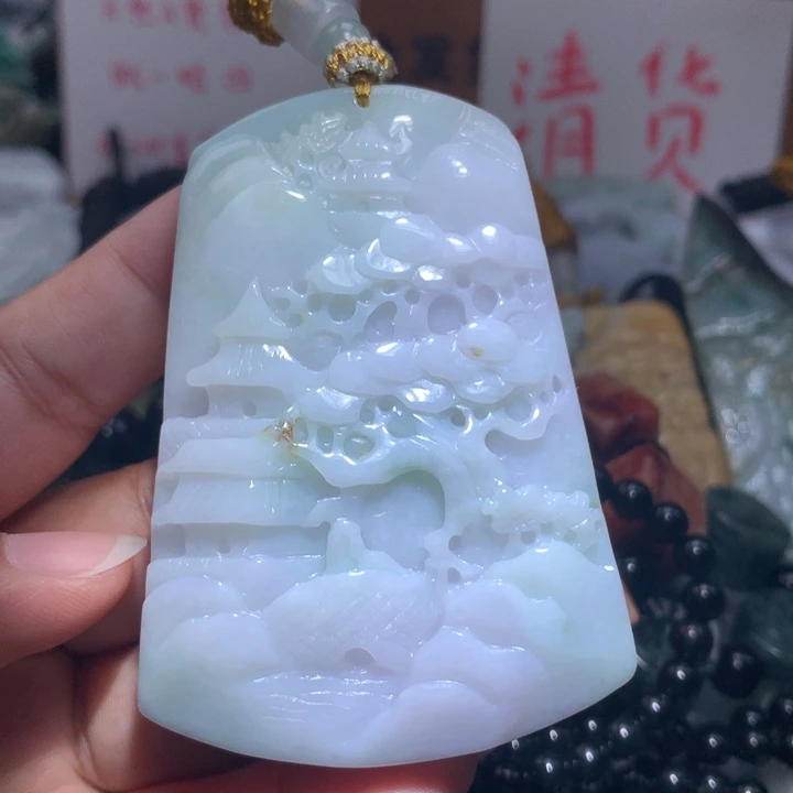 颈饰未镶嵌翡翠保真天然A货翡翠