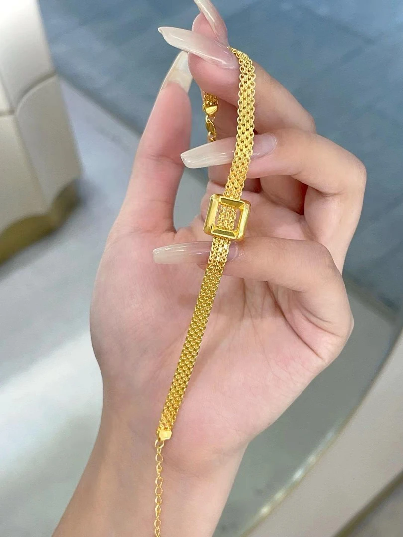 5G黄金足金999 大金链子小手表 手链