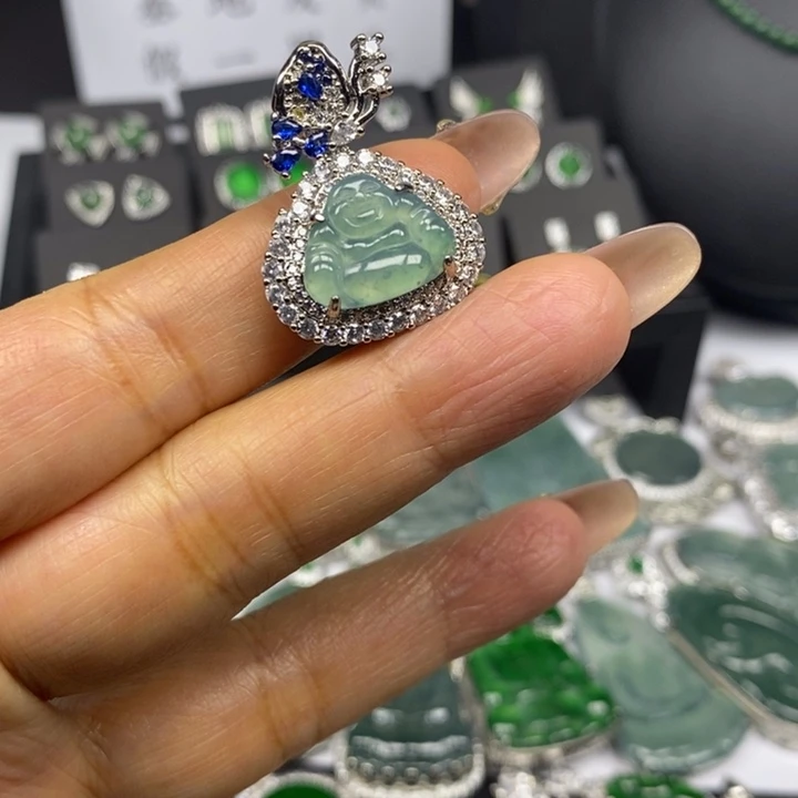 翡翠未镶嵌耳饰翡翠未镶嵌挂件