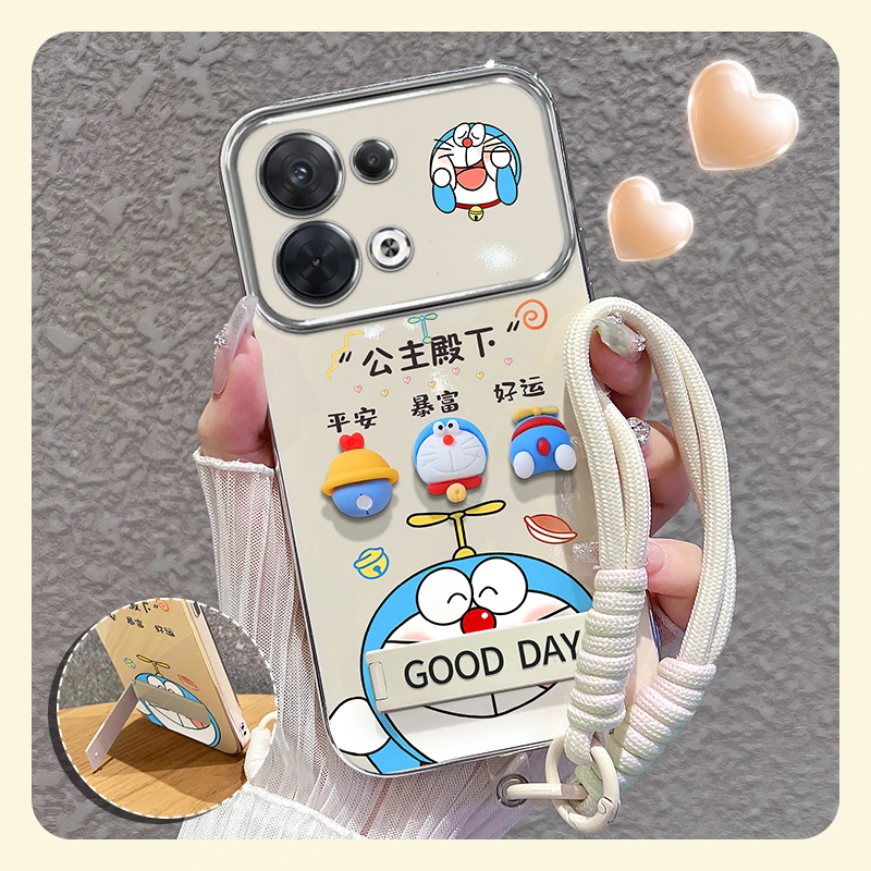 适用【opporeno13/pro】大视窗手机壳叮当猫公主殿下硅胶防摔女可爱