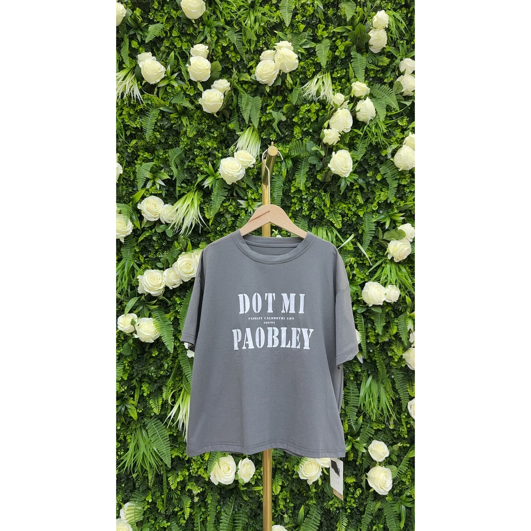 品牌高端透气纯棉字母印花T恤【大童-青少年】短袖【130-170】——T020