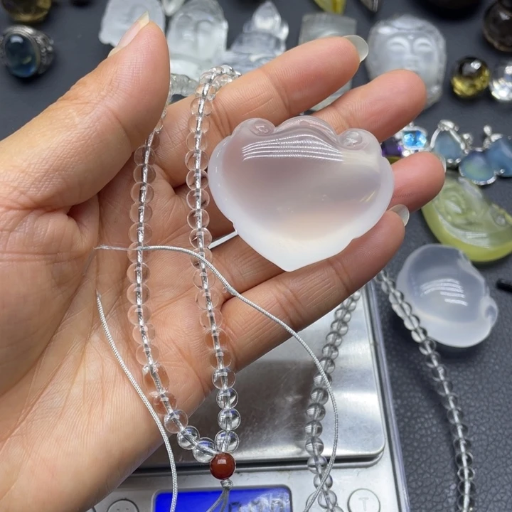 情***愿花岗石铁合金雕刻吊坠