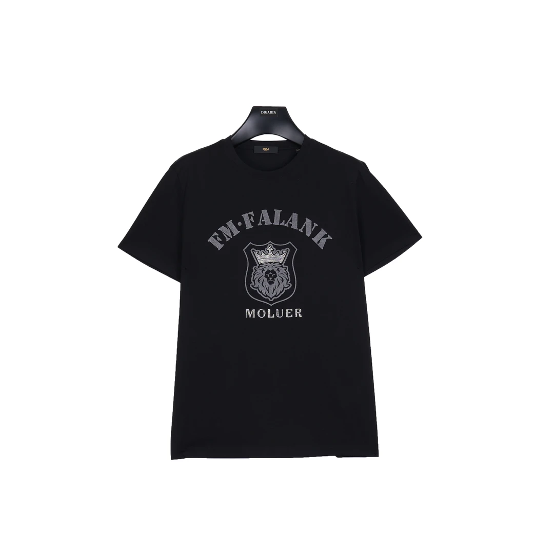 F&M新品男款夏季烫钻百搭印花时尚休闲短袖T恤