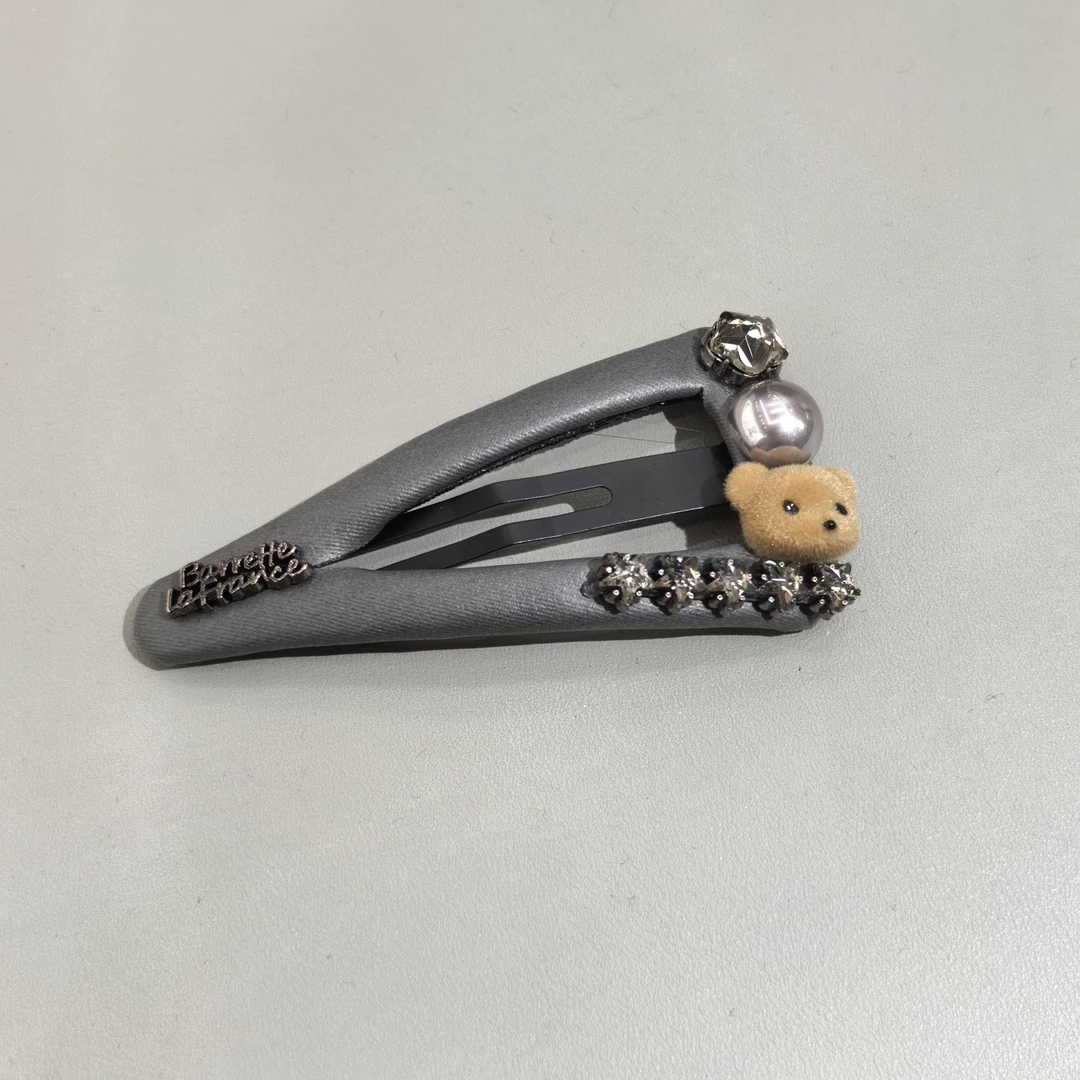 B491小熊星星闪闪灰色三角掰掰夹
