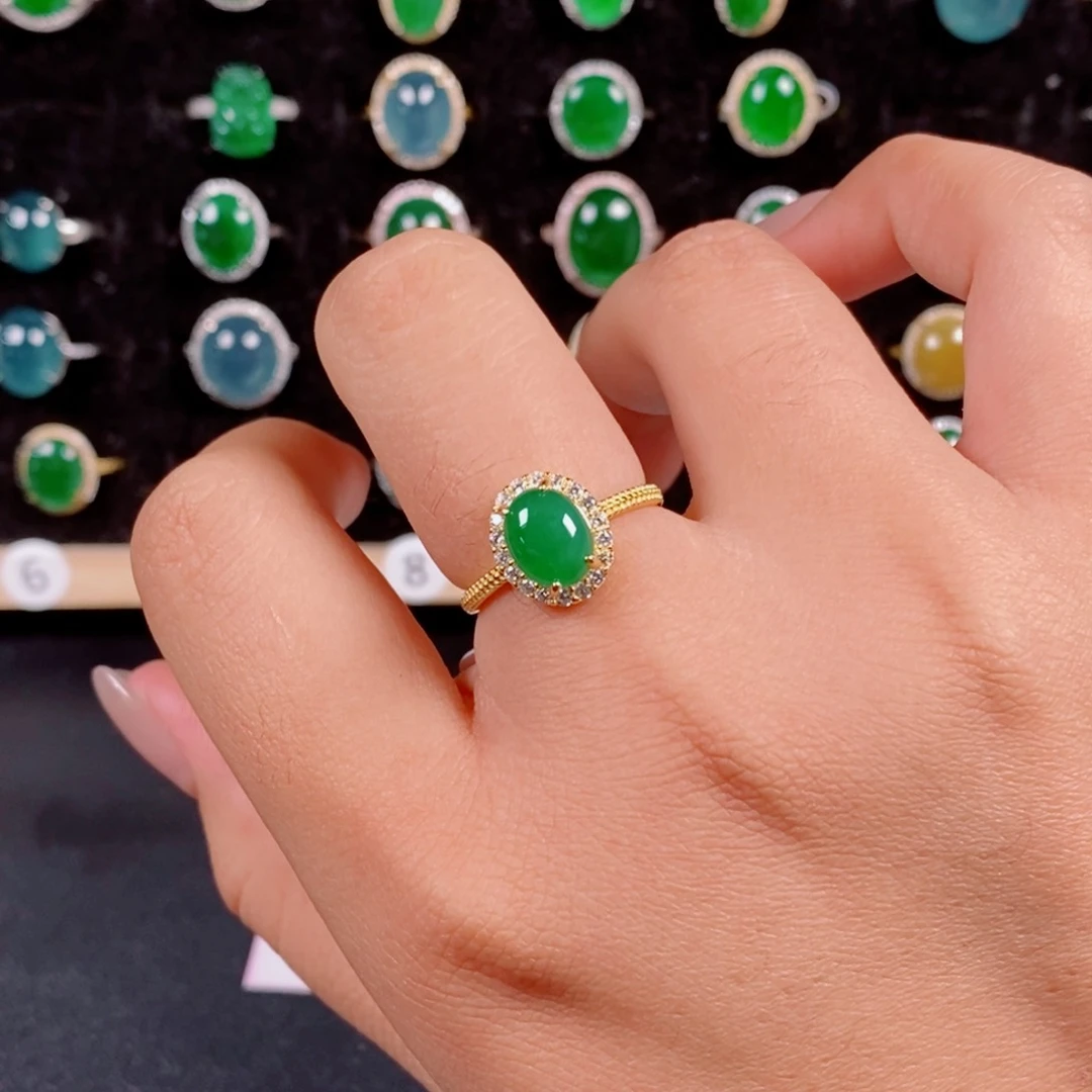 银S925镶嵌戒指翡翠