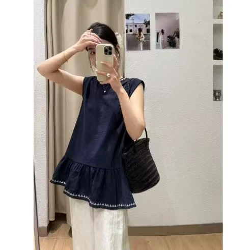 MS@6123 韩系复古刺绣坎肩设计款上衣 7-6