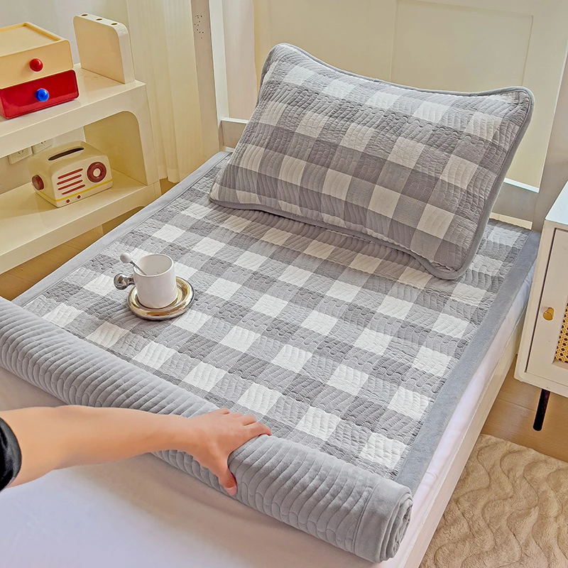 大学生宿舍专用床垫软垫全棉纯棉夹棉床盖床褥子90x200加绒牛奶绒