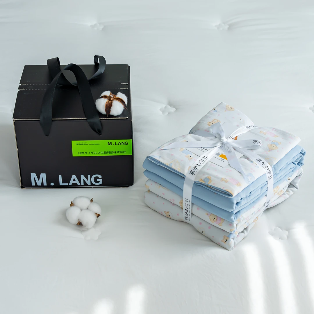 【M.LANG】A类有氧针织双层纱四季简约四件套 奶芙狗