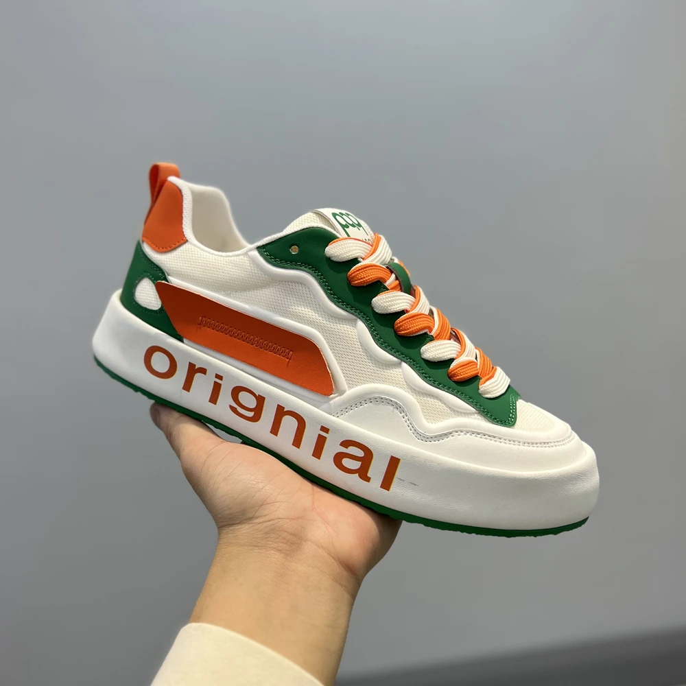 春夏网面透气印花包底鞋2025新款时尚百搭舒适男士潮流轻奢休闲鞋